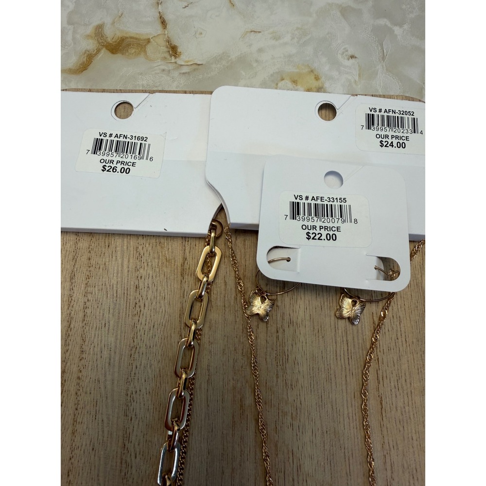 Charming Charlie's NEW Hypoallergenic Gold Tone Necklace & Earrings Set - Picture 4 of 4